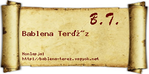 Bablena Teréz névjegykártya